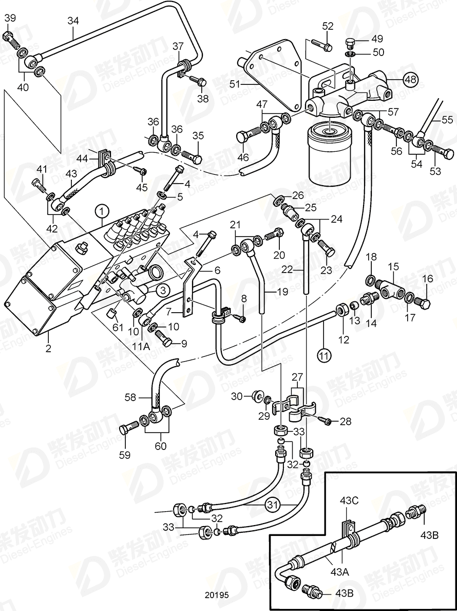 VOLVO Injection pump 3803759 Drawing